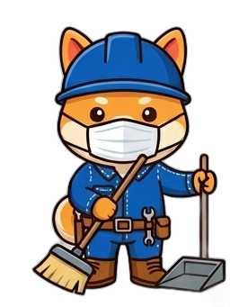 Shiba Mascot Cleaning